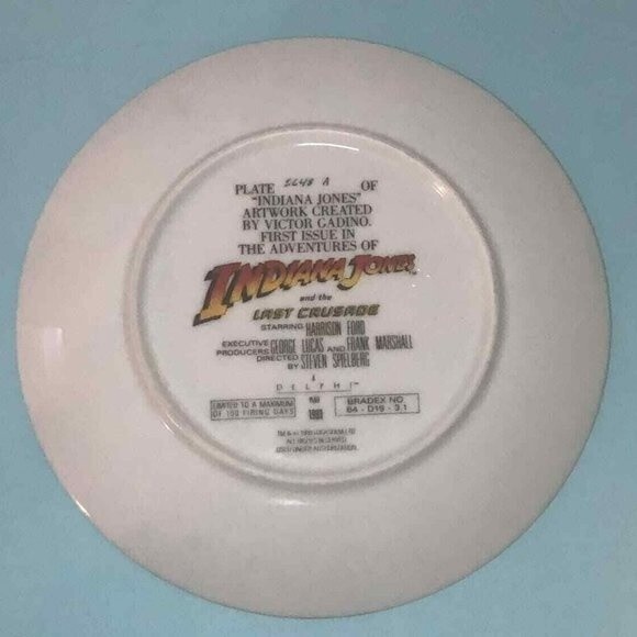 'Indiana Jones and the Last Crusade' 1989 Delphi Limited Edition Plate #2648A - Picture 2 of 3
